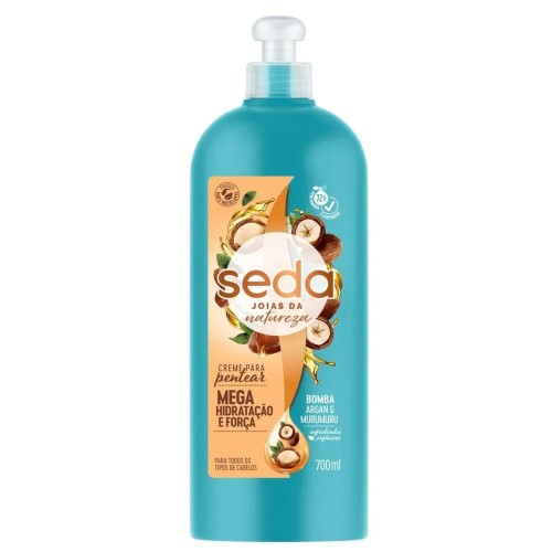 Creme Para Pentear Seda Joias Da Natureza Bomba Argan e Murumuru 700ml