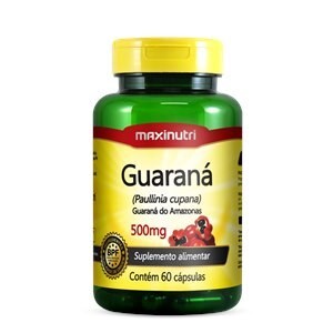 Suplemento Alimentar Guaraná 500mg Maxinutri 60 Cápsulas