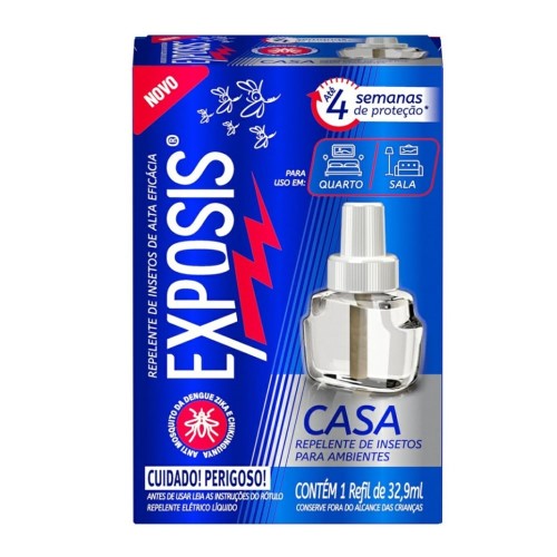 Repelente Líquido Elétrico Exposis Casa + 1 Refil De 32,9ml