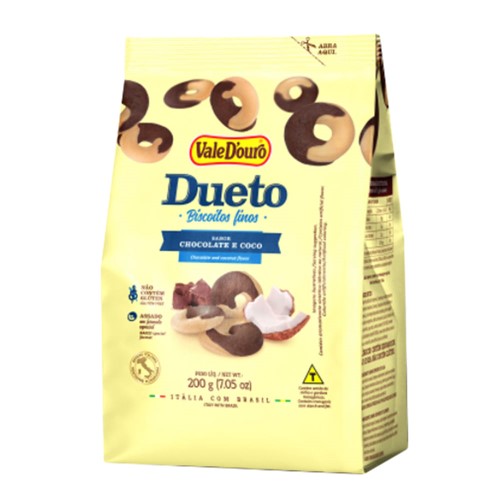 Biscoito Dueto Vale Duro Chocolate com Coco 200g