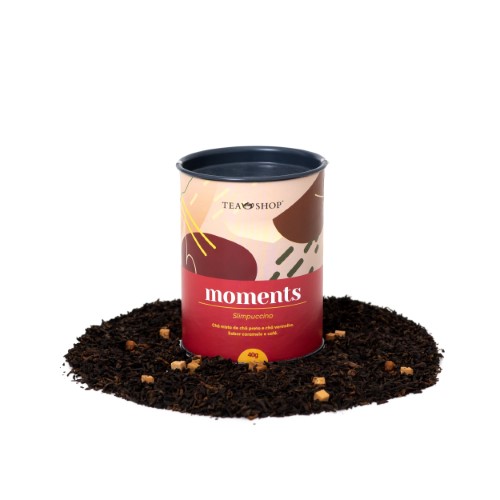 Chá Misto Preto e Vermelho Tea Shop Moments Slimpuccino Caramelo e Café 40g