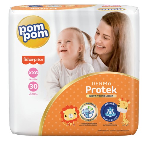 Fralda Pom Pom Derma Protek XXG - 30 Unidades