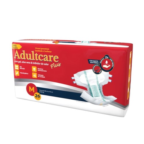 Fralda Geriatrica Adultcare Economica M Com 26 Unidades