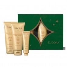 Kit Eudora La Piel Âmbar Dourado Sabonete Líquido 100ml + Hidratante Corporal 100ml + Creme Para Mãos 50g