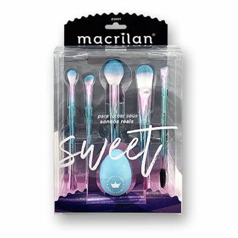 Kit Pincel De Maquiagem Macrilan Ed001 Sweet