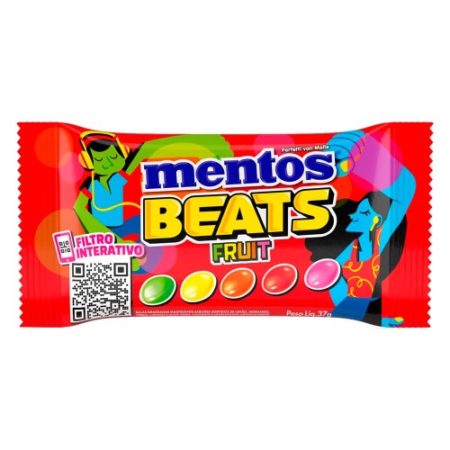 Balas Mastigáveis Mentos Beats Fruit 37g