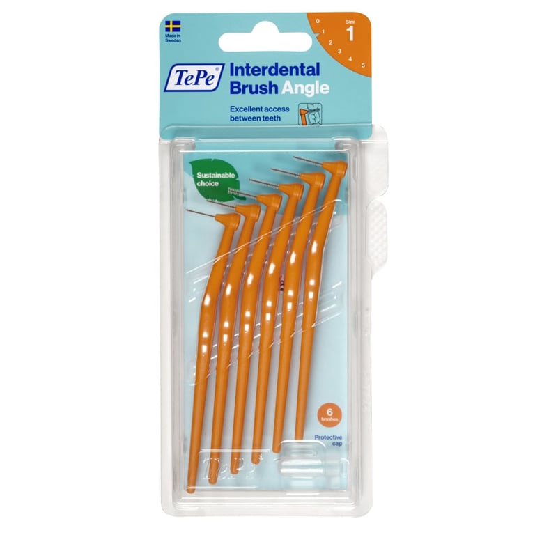 Escova Interdental TePe Angle 0,45mm Laranja 6 Unidades