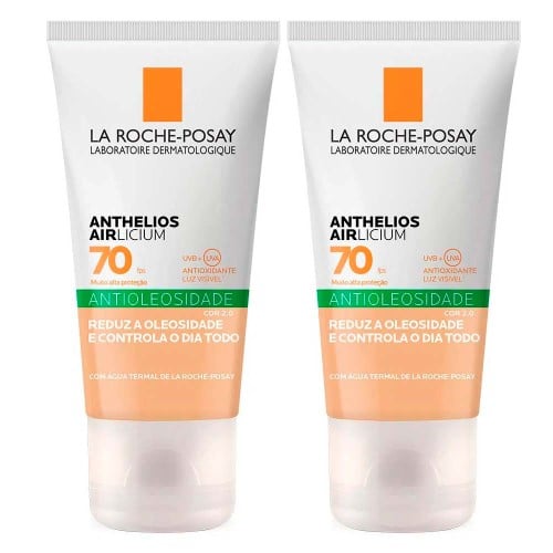 La Roche-Posay Anthelios Airlicium Kit com 2 Unidades – Protetor Solar Facial Com Cor FPS70 2.0 – 40g