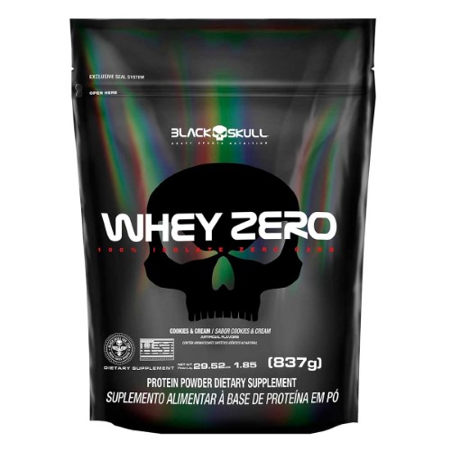 Refil Whey Zero Black Skull Cookies & Cream 837g