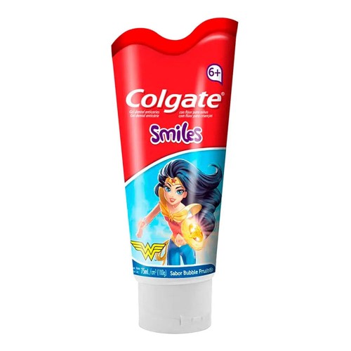 Gel dental Colgate Smiles Batman e Mulher Maravilha 100g