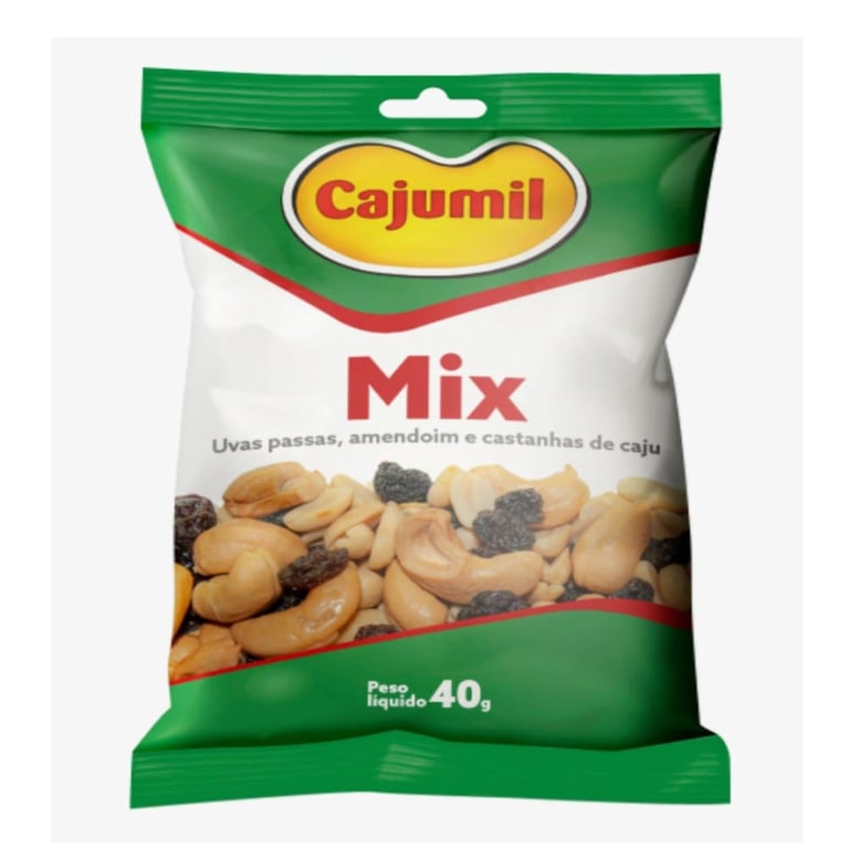 Mix Cajumil Uvas Passas, Amendoim e Castanhas de Caju 40g