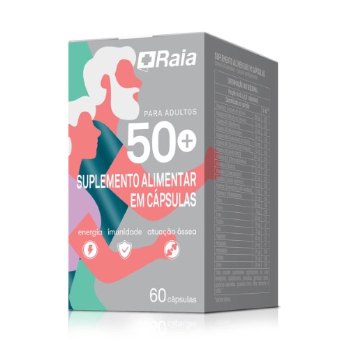 Suplemento Alimentar Raia para Adultos Multi 50+ com 60 cápsulas