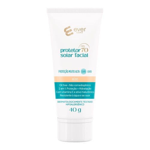 Protetor Solar Facial Ever Care FPS70 Médio 40g