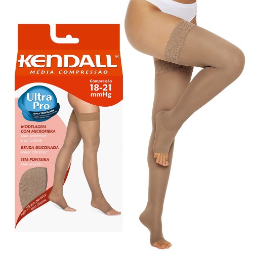 Meia Medicinal Kendall 7/8 Sc Silicone S/ponteira Gg Mel