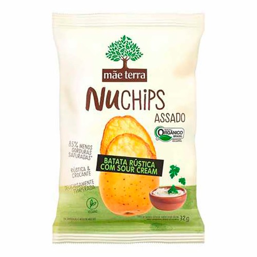 Chips Assado Mãe Terra Nuchips Batata Rústica Com Sour Cream 32g