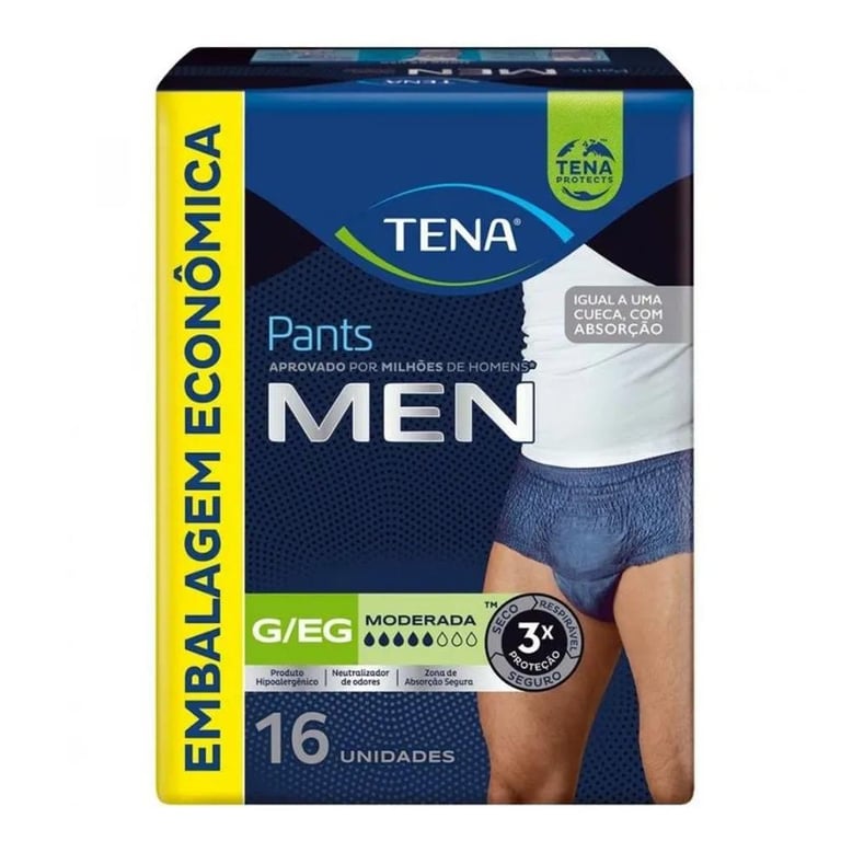 Roupa Intima Tena Pants Men G/eg 16 Unidades