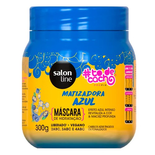 Máscara Capilar Matizadora De Hidratação Salon Line Tô De Cacho Azul 300g