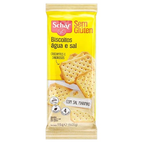 Biscoito Água e Sal sem Glúten Zero Lactose Schär Snackers Pacote 115G