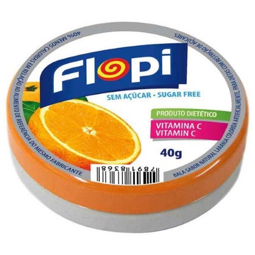 Bala Flopi S/ Açúcar Laranja