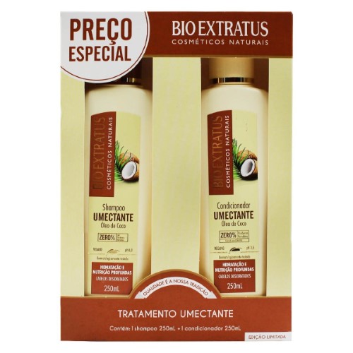 Shampoo + Condicionador Bio Extratus Umectante Óleo de Coco 250ml cada