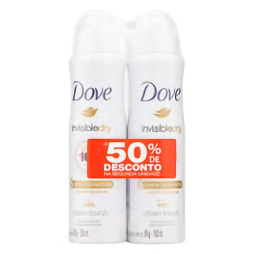 Desodorante Dove Invisible Dry Aerosol 50% de Desconto na Segunda Unidade de 150ml cada