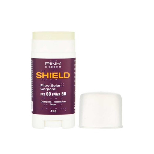 Protetor Solar Corporal em Bastão Pink Cheeks Shield FPS60 com 45g