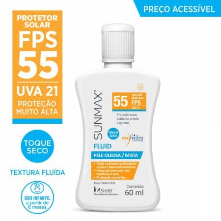 Protetor Solar Sunmax Fluid Fps55 60ml