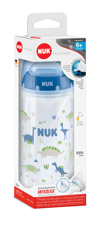 Mamadeira Nuk First Choice Trend Boy S2 6+ Meses Desenhos Sortidos 300ml