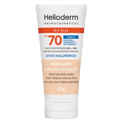 Protetor Facial Helioderm FPS70 Bege Claro 50g