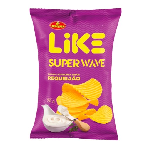 Batata Chips Croques Like Super Wave Requeijão 76g