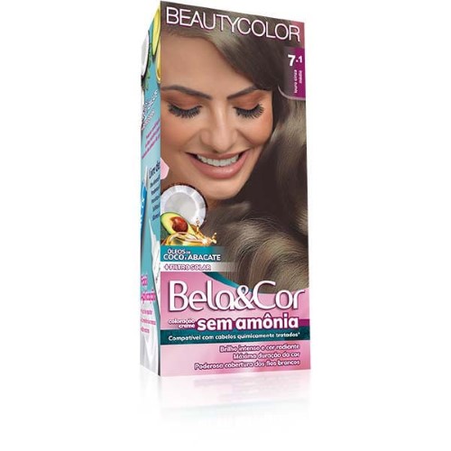 Coloração Bela & Cor S/Amônia 7.1 Louro Cinza