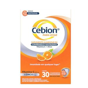 Vitamina C + Zinco - Cebion Para Levar 30 Comprimidos Mastigáveis