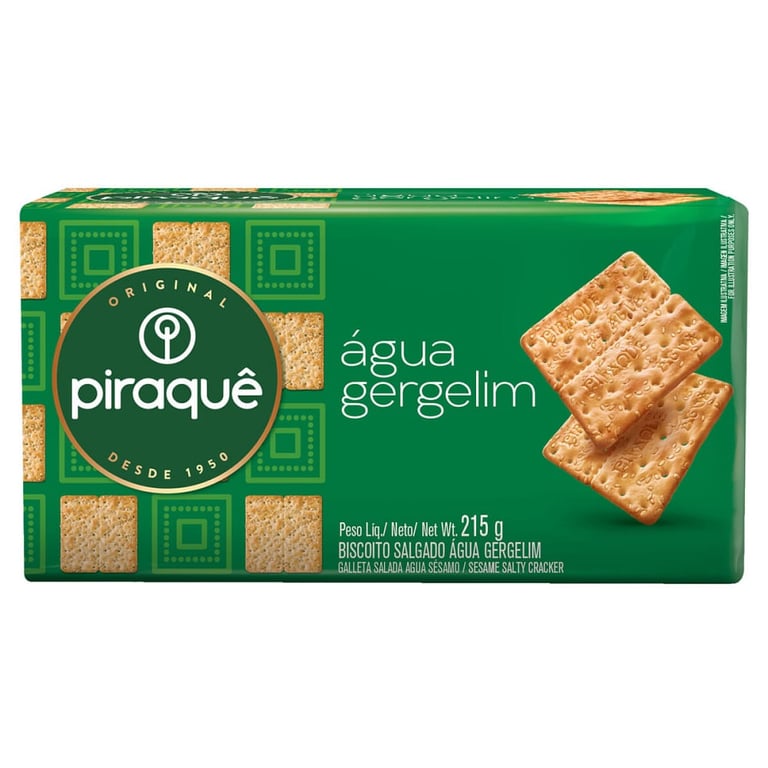 Biscoito Piraquê Água Gergelim 215g