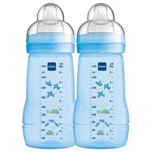 Mamadeira MAM Easy Active Azul 4 meses+ capacidade 270ml com 2 unidades