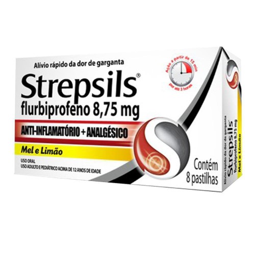 Pastilhas Para Garganta Strepsils Mel E Limão 8 Pastilhas