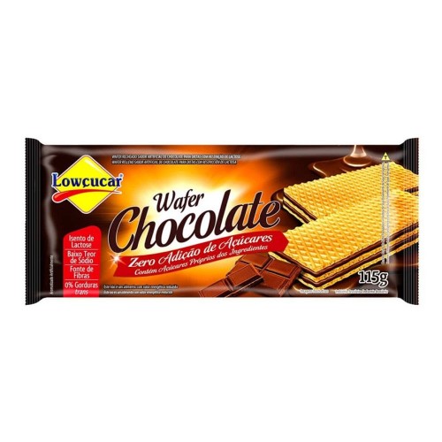 Biscoito Wafer Zero Açúcar Lowçucar Chocolate sem Adição de Açúcar 115g