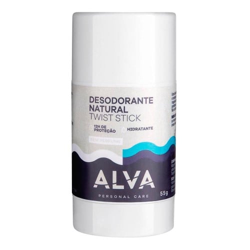 Desodorante Natural Alva Twist Stick Sem Perfume 55g