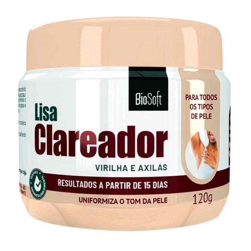 Creme Lisa Clareador Virilha e Axilas Bio Soft 120g