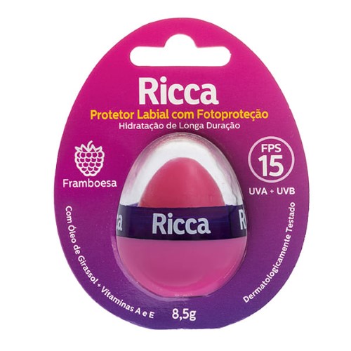 Protetor Labial Ricca FPS 15 Framboesa 8,5g