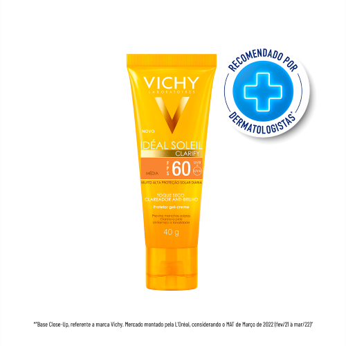 Protetor Solar Vichy Ideial Clarify Fps60 Pele Média 40g