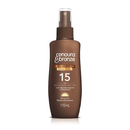 Protetor Solar Cenoura&Bronze FPS15 Spray 110Ml