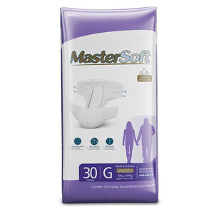 Fralda Geriátrica Masterfral Soft G, pacote com 30 unidades