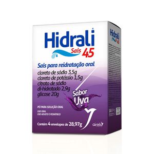 Hidrali Sais 45 Sabor Uva com 4 Envelopes