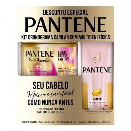 Máscara Intensiva Pantene Pro-V Miracles Repara 270ml + Ampola Pantene Shot Potencializador 15ml