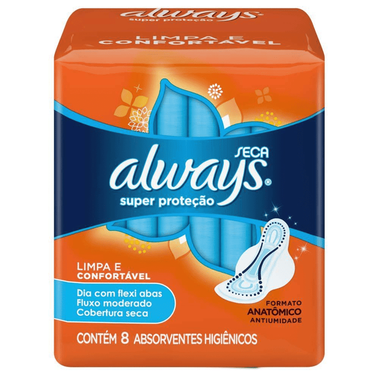 Absorvente Always Básico Malha Seca com Abas 8 Unidades