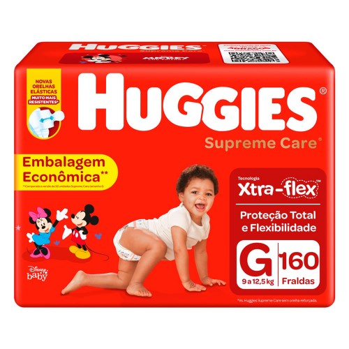 Fralda Huggies Supreme Care Tamanho G 160 Fraldas Descartáveis