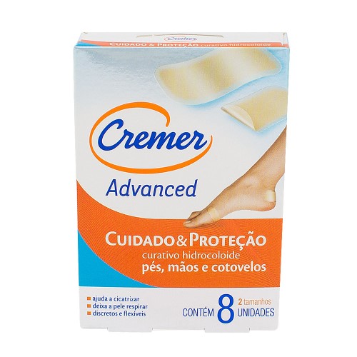 Curativo Hidrocoloide Advanced Cremer para pés, mãos e cotovelos com 8 unidades