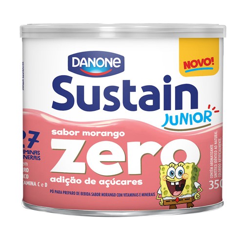 Leite Em Pó Sustain Junior Sabor Morango Lata 350G - Sustain