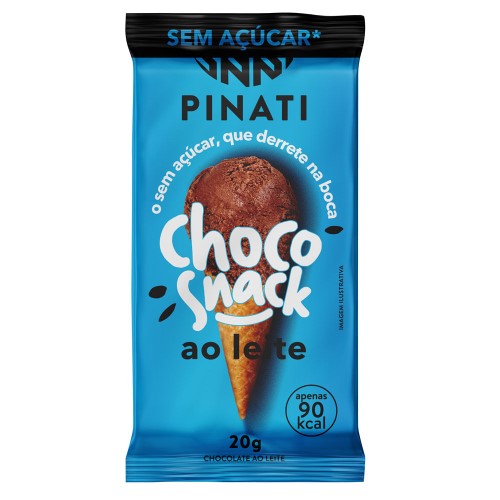 Chocolate Pinati Choco Snack Ao Leite Sem Açúcar 20g