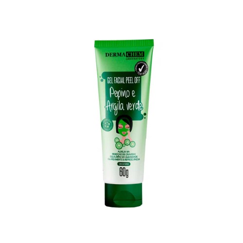 Gel Facial Peel Off Dermachem Pepino e Argila Verde com 60g